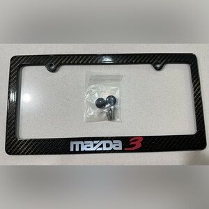 Mazda 3 Black Carbon Fiber License Plate Frame.
